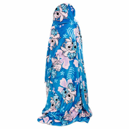 Disney Stitch & Angel Coral hooded blanket 120x150cm