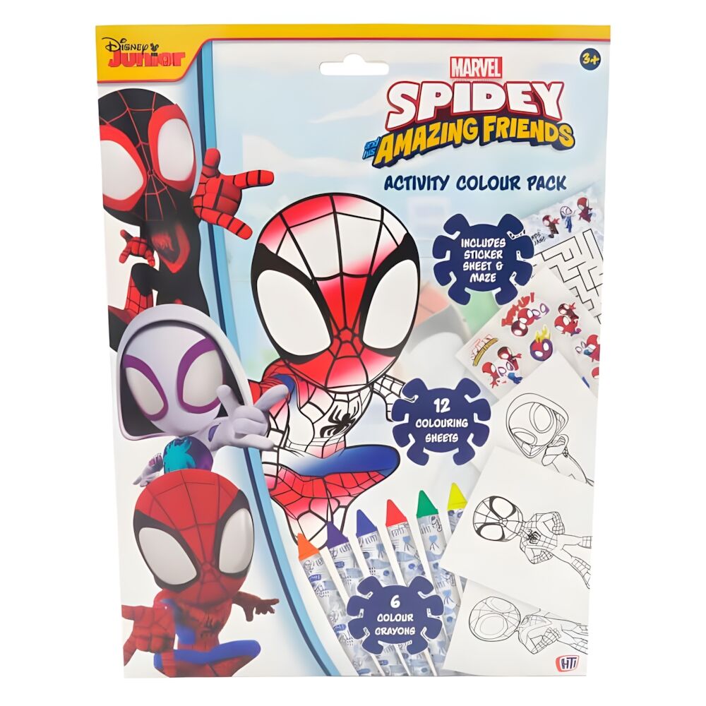 Marvel Spidey colouring book with pencils and erasers