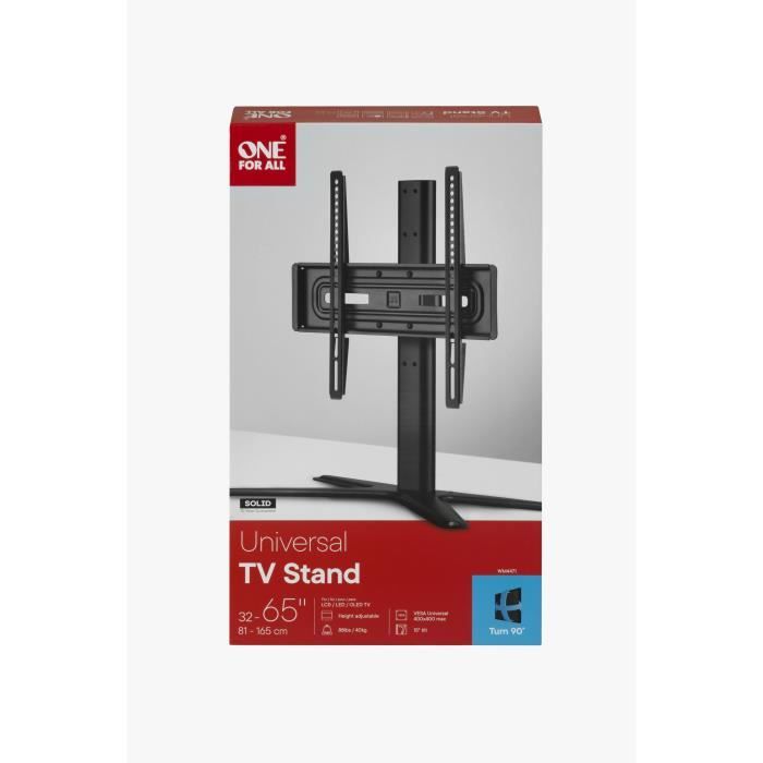 ONE FOR ALL - Free-standing TV stand 32-65 Solid range - 15° tilt & 90° swivel - Compatible for 32-65''/81-165cm screens