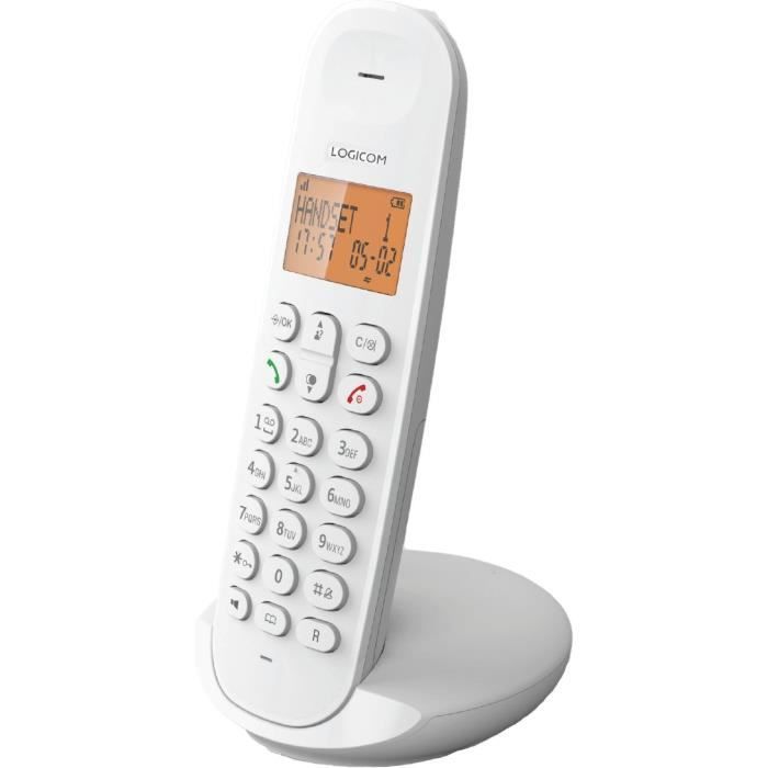 Cordless landline telephone - LOGICOM - DECT ILOA 150 SOLO - White - Without answering machine