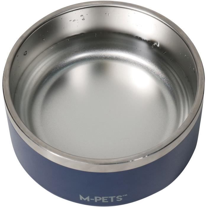 Bowl - M PETS - ESKIMO - Double wall 1.25 L - Black - Stainless steel, non-slip, odorless, rustproof, washable