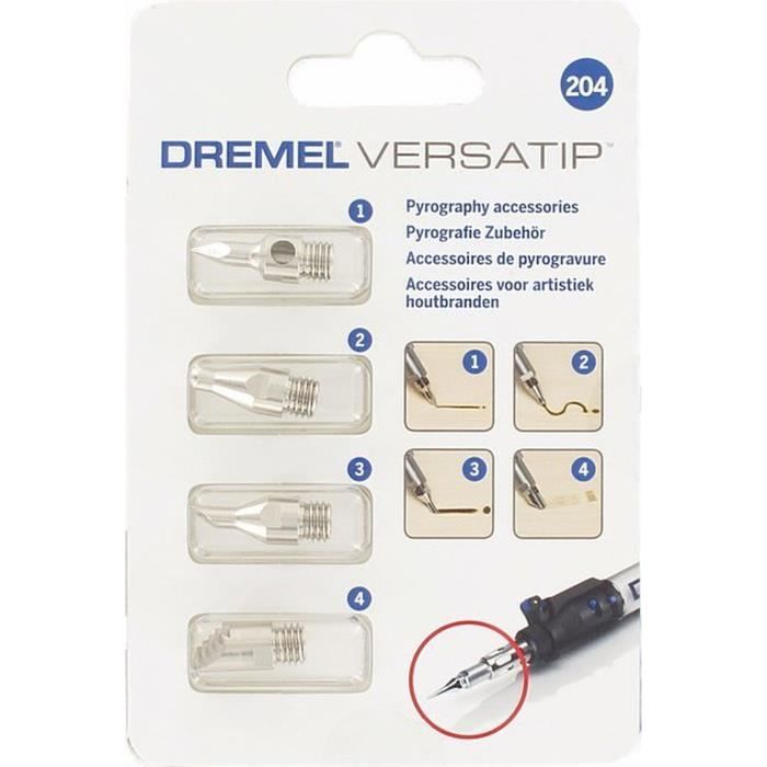 Set of 4 DREMEL 204 pyrogravure tips (for DREMEL VERSATIP gas soldering iron)
