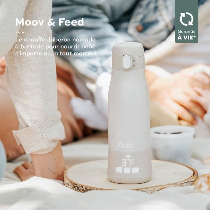 Moov & Feed portable bottle warmer - BABYMOOV - 340ml - mineral beige - Temperature adjustment - Keeps warm