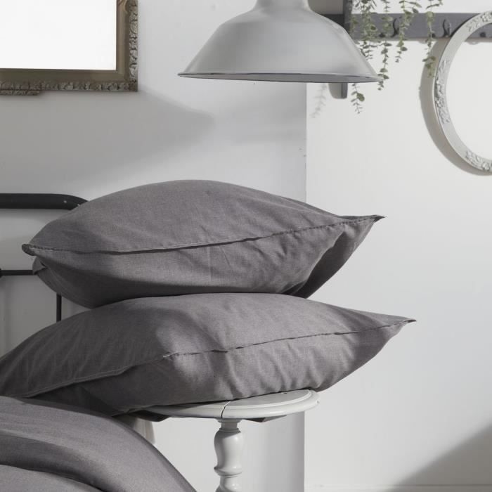 Duvet cover - TODAY - CHARME - Chambray - Dark gray Capucine - 240 x 220 cm