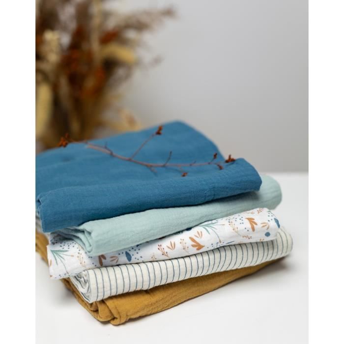 Maxi swaddle - Printed - 100x100 cm - Indigo