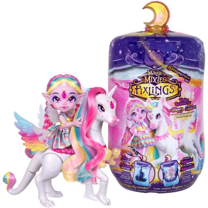 Pixling Unia and Cosmic Doll - MAGIC MIXIES - Doll and unicorn in a bottle, with ingredients