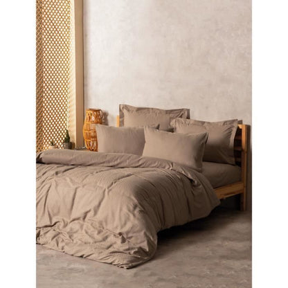 Bedding set - 1 duvet cover 220 x 240 cm + 2 pillowcases 60 x 60 cm - 100% cotton - Mink