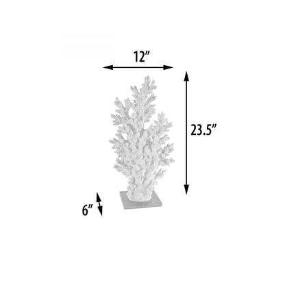 White Coral with Acrylic Base Tall