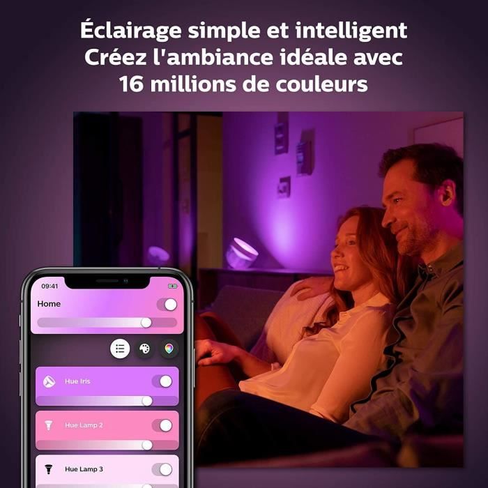 Philips Hue White & Color Ambiance, Iris lamp, Bluetooth, Black compatible, works with Alexa, Google Assistant and Apple Homekit
