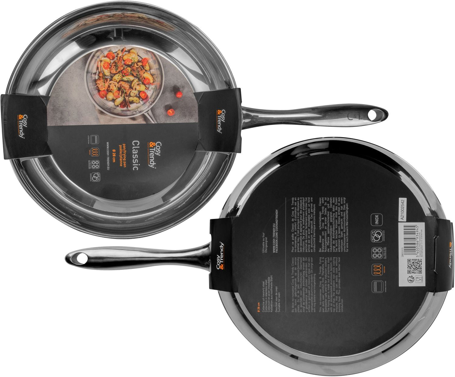 Cozy & Trendy 2803315 Stainless Steel Frying Pan - D 28 cm - All Heat Sources Including Induction