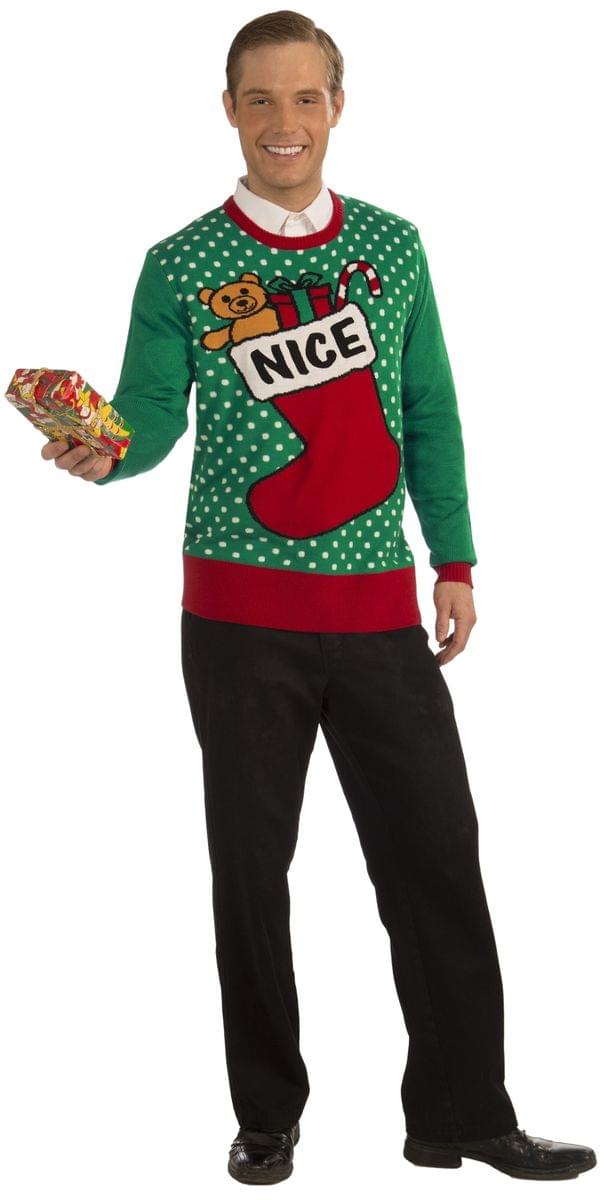 Nice Stocking Ugly Christmas Sweater Adult Medium