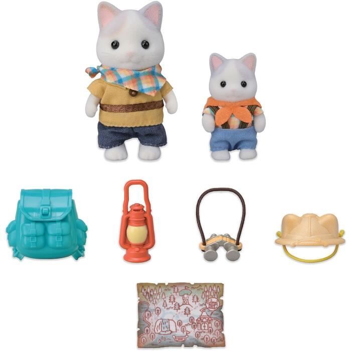 Action Figures - SYLVANIAN FAMILIES - Son and Baby Cat Latte - Secret Forest Adventure