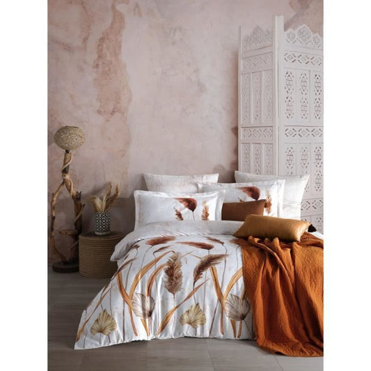 Bedding set - 1 duvet cover 220 x 240 cm + 2 pillowcases 60 x 60 cm - 100% cotton satin - White