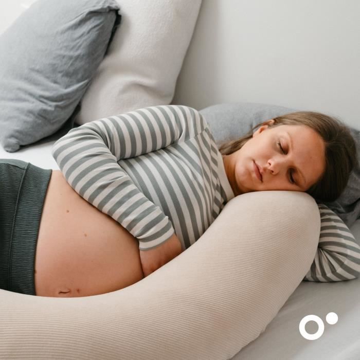 Pregnancy and nursing pillow - DOOMOO - Buddy - Ultra comfort - Oeko-Tex certified - Corduroy Beige