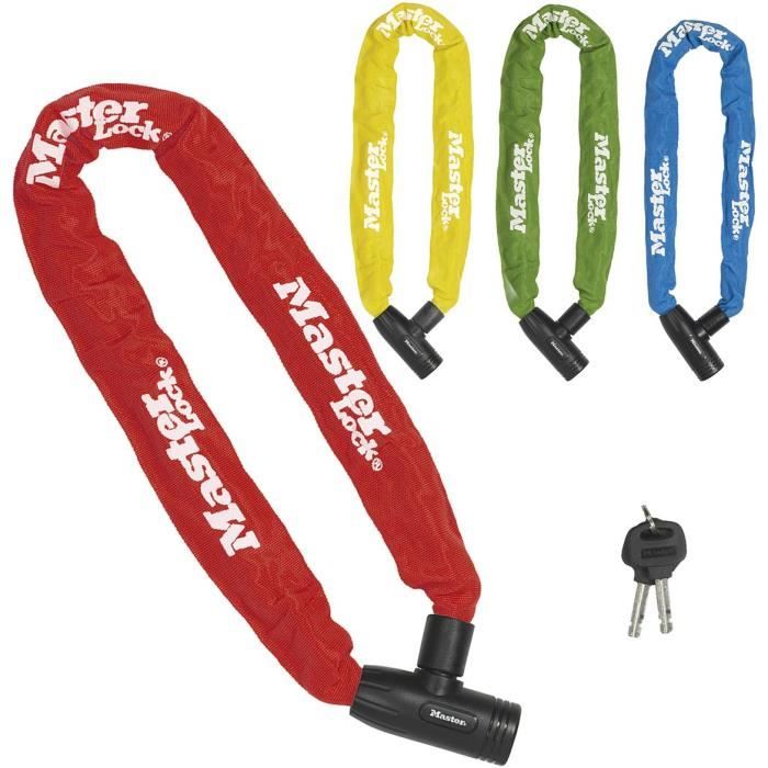 MASTER LOCK Bicycle Lock Chain [Key] - Ideal for Bicycles, Electric Bikes, ATVs and others