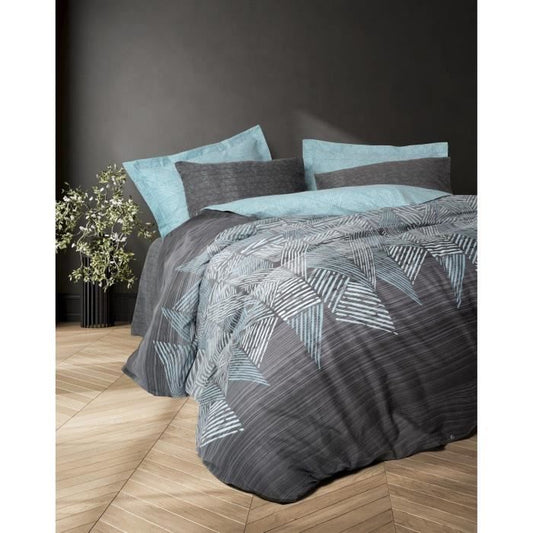 Bedding set - 1 duvet cover 220 x 240 cm + 2 pillowcases 60 x 60 cm - 100% cotton - Anthracite