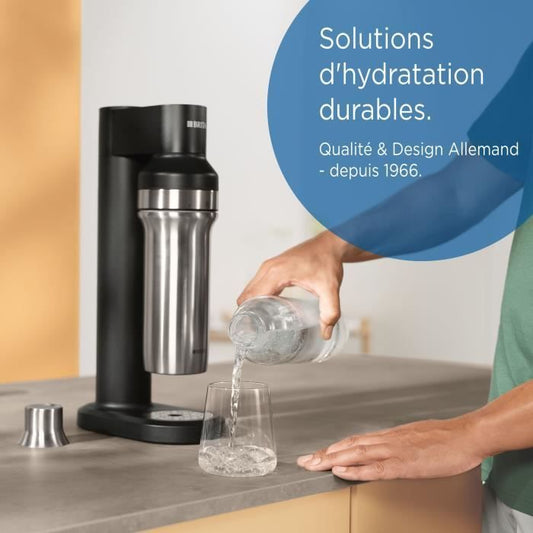 BRITA bottle for sodaTRIO - stainless steel - 0.65L - black
