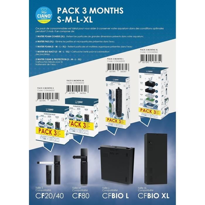 CIANO pack 3 months filtration cartridges size S