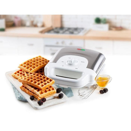 DOMO DO9222W - Waffle iron - 900W - 4x7 cm - Non-stick coating - Adjustable thermostat - Safety lock