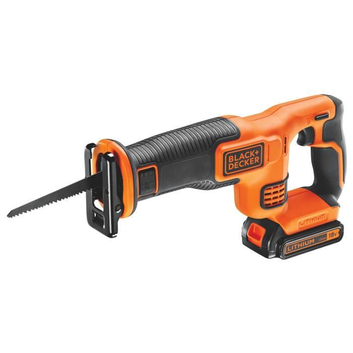 Black+Decker Saber Wireless Saber 18 V BDCR18-QW delivered with 1 battery and 1 blade of 15 cm, 22 mm travel