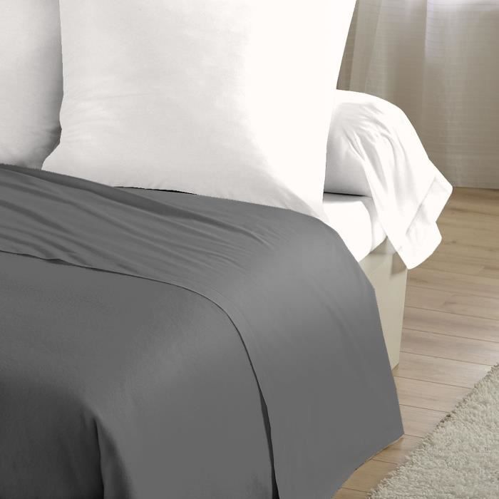 Flat sheet - HOME LINGE PASSION - 240 x 300 cm - Anthracite