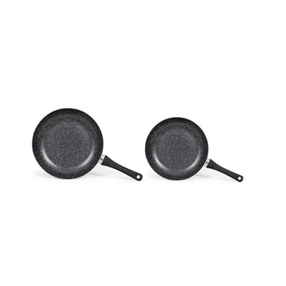 Set of 2 stone effect pans - Livoo - MEN124GR - Grey
