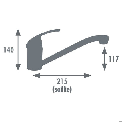 ROUSSEAU Belfort kitchen mixer tap - Without hand shower - Chrome