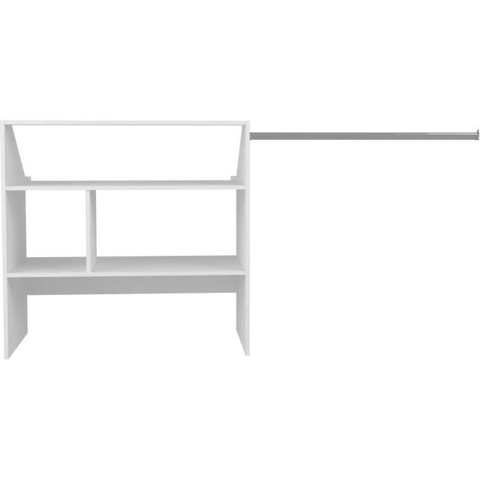 ARTIC EKIPA attic dressing kit - White melamine decor - 1 wardrobe - L197 x D50 x H94 cm