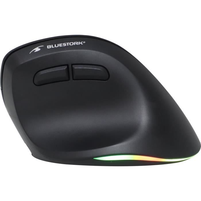 Ergonomic Vertical Mouse - BLUESTORK - M-WL-ERGO-LUMI - Wireless + Bluetooth Rechargeable - Backlit