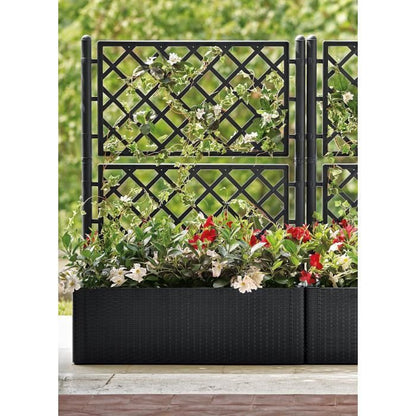 STEFANPLAST Natural Deluxe rectangular flower box with mesh - 100 x 43 x H 142 cm - 90 + 6.5 L in stock - Anthracite