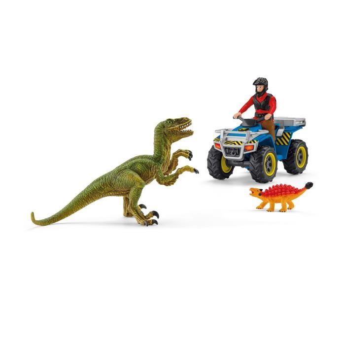 Schleich - Flight on Quad against Velociraptor - 41466