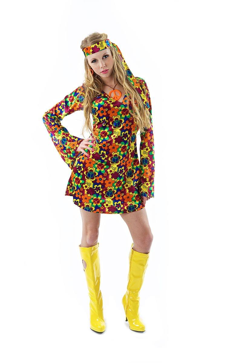 Female Hippy Adult Costume, Small