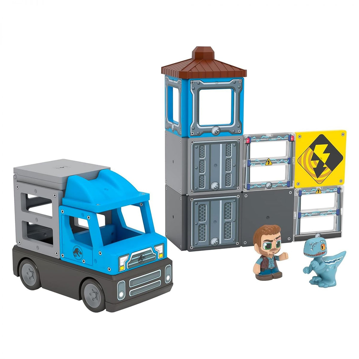 Jurassic World Dino Escape Tile Town 22-Piece Magnetic Tile Playset