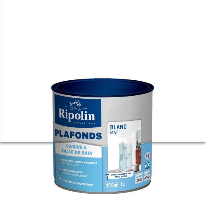 Kitchen & bathroom ceiling paint - Matt white - RIPOLIN - 1L
