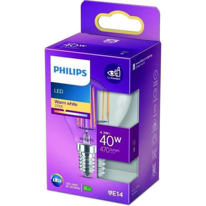 Philips LED Classic 40W Spherical E14 Warm White Non -Dimmable