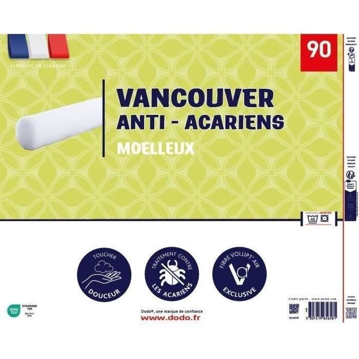 VANCOUVER bolster 90 cm - anti-mite - 100% Polyester - DODO