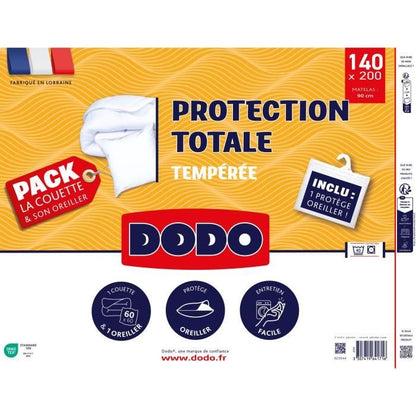 Duvet pack 200x200 cm + 2 pillows 60x60 cm + 2 pillow protectors 60x60 cm - 100% polyester garnish - 350g/m² - Dodo - Dodo