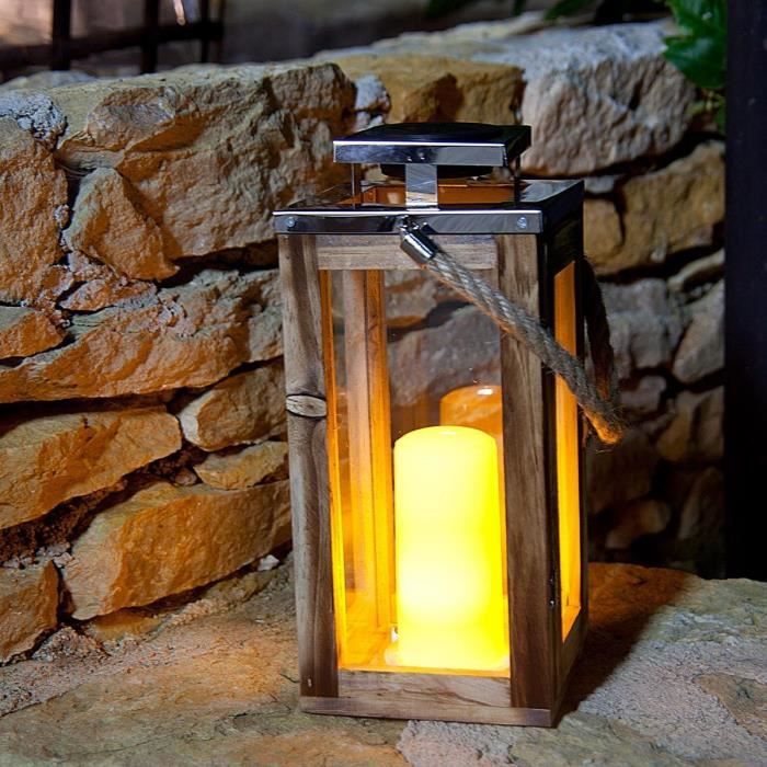 Solar lantern - LUMISKY - OAKY - Candle effect - warm white LED
