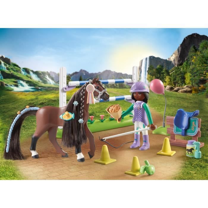 PLAYMOBIL 71355 Zoe & Blaze with obstacle course - Horses of Waterfall - With modular obstacles - Ages 5 and up