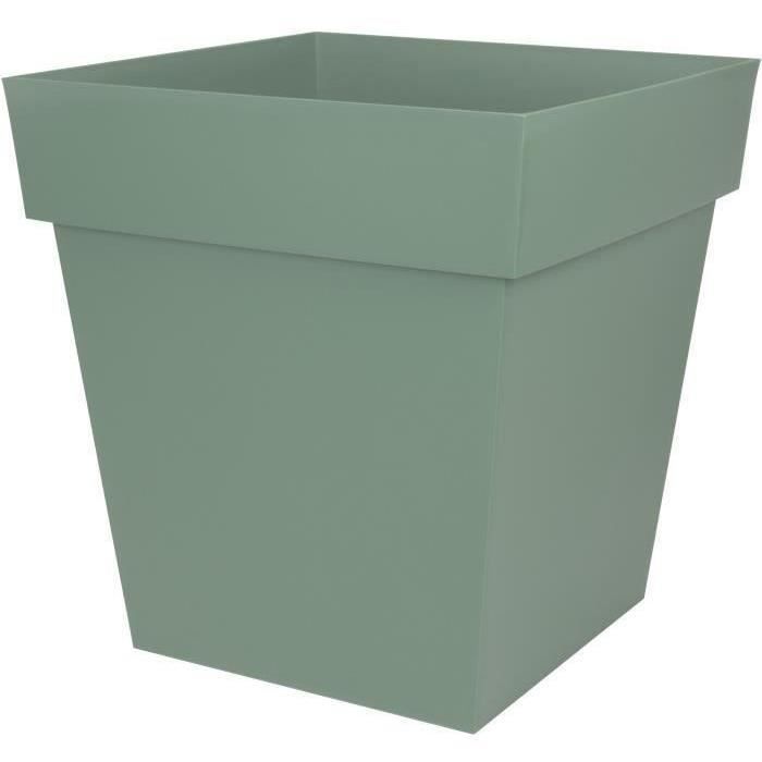 EDA Plastic - Tuscan square pot - 50 cm - 87 l - Laurel green