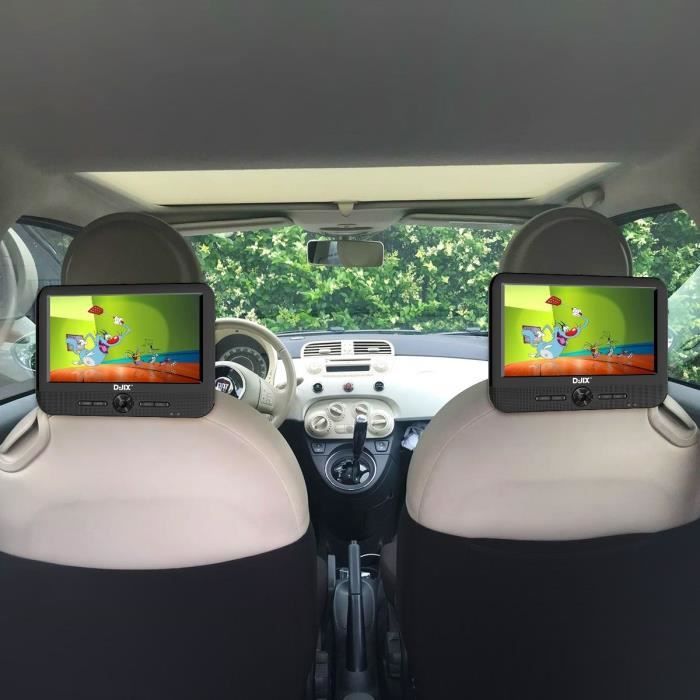 DJIX PVS906-50SM 9 portable DVD player - Double screen - 2 hour battery life - Black