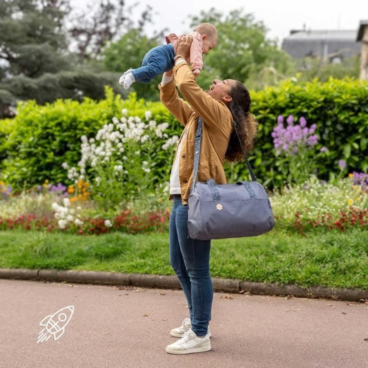 Badabulle Pocketstyle Changing Bag - Changing mat, Insulated cover, Pouch, Stroller clips included, Blue