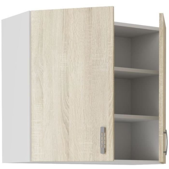 SARA high cabinet - 2 doors - Sonoma oak decor - L80xD31xH71.5 cm - Made in Poland