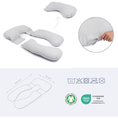 doomoo Maxxy Pregnancy Pillow and Nursing Pillow - XXL Size - Ultra Comfortable, Grey