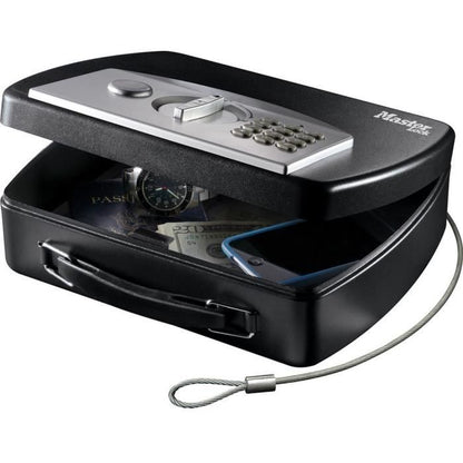 MASTER LOCK Portable Security Case for Travel with Cable - Electronic Combination + Key