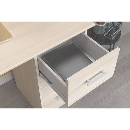 ESSENTIELLE Desk 3 drawers - Light acacia decor - L 121.2 x D 74.3 x H 55 cm