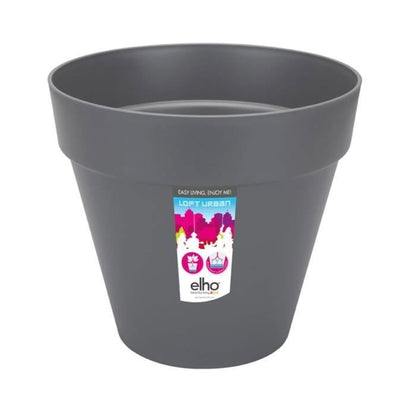 Elho Round flower pot with Urban loft wheels - Ø 40 cm - Anthracite gray