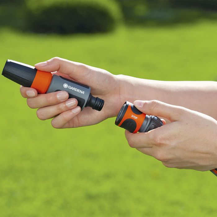 Gardena Aquastop watering connection-adapted Ø19mm hose-anti water flow-power grip-5 years warranty (18214-20)