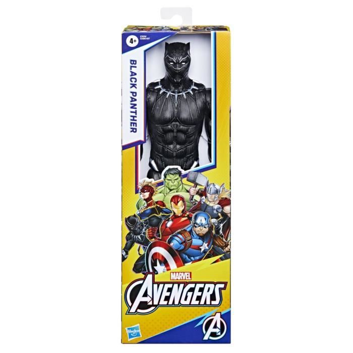 Black Panther 30 cm Action Figure, Avengers Titan Hero Series Toy for Kids Ages 4 and Up, Marvel