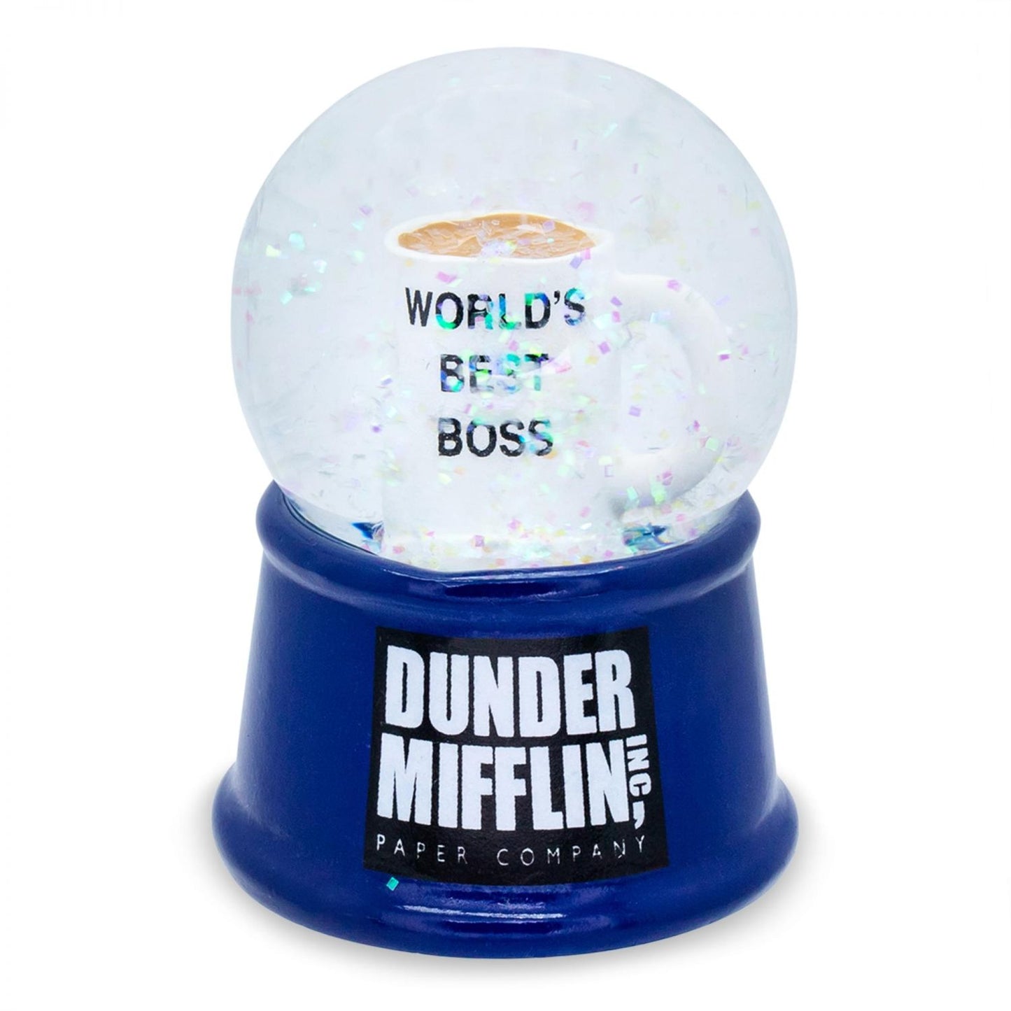 The Office "World's Best Boss" Mug 3-Inch Mini Light-Up Snow Globe